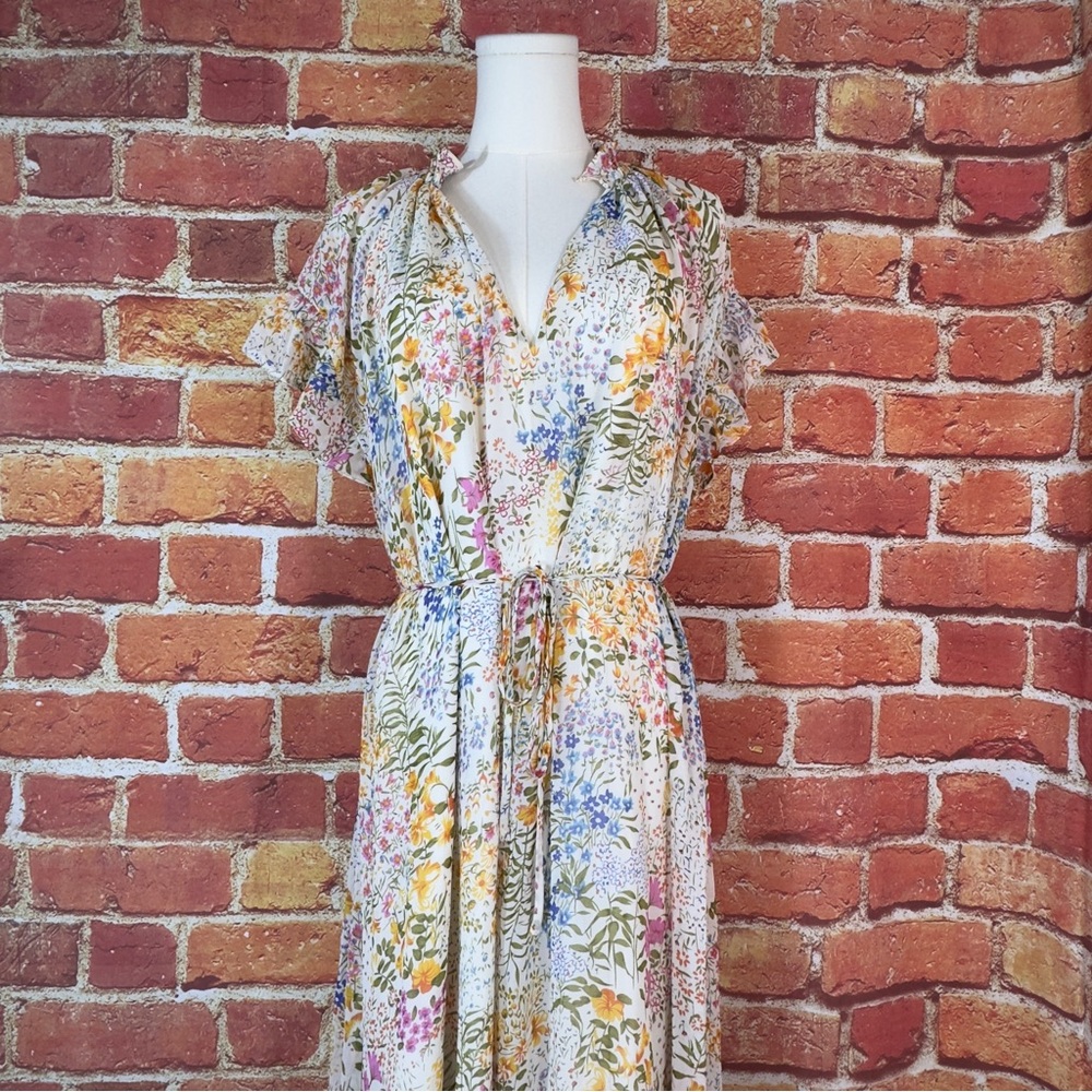Lucy Paris Multicolor Floral Maxi Dress Size Small Bohemian Cottagecore prairie - Picture 6 of 11
